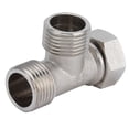 thumbnail image 3 of Nimomo Tee Connector Durable G1/2 Male/Female Thread Tee Connector Stainless Steel Water Pipe Joint Tee Adapter, 3 of 7