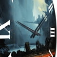 thumbnail image 5 of Designart "Dramatic Nights with Lightning VII" Landscapes Oversized Wall Clock, 5 of 5