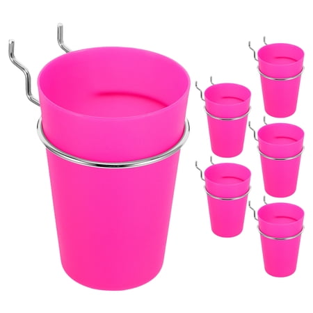 MOKKHNB 6Pcs Rosy Pegboard Storage Cups for Home and Retail Display Organization
