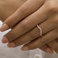 thumbnail image 3 of JEWELEGANT Round Brilliant Cut Moissanite Curved Wedding Band , Stackable Anniversary Ring for Women, 3 of 8
