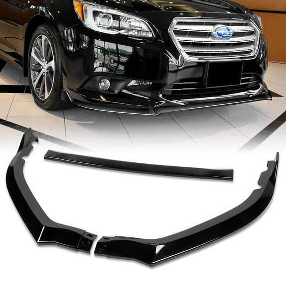 Stay Tuned Performance Front Bumper Spoiler Lip For 2015-2017 Subaru Legacy STi-Style JDM Painted Black