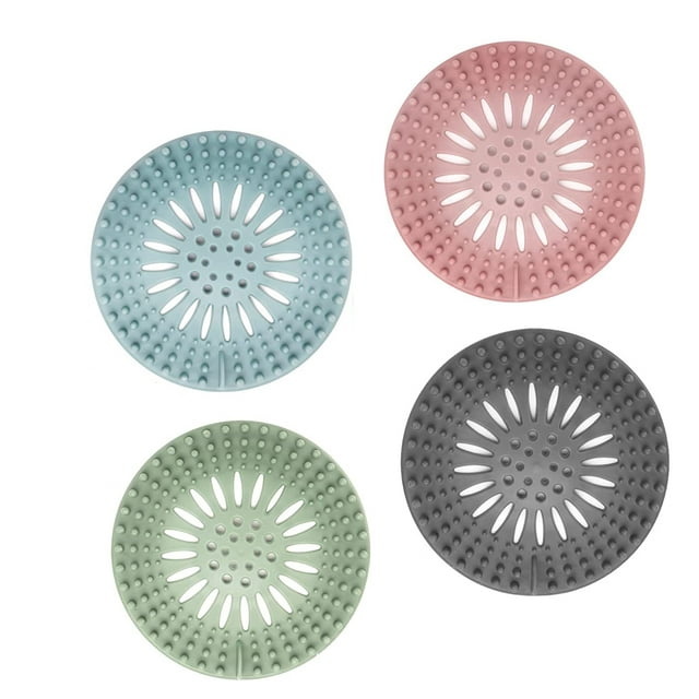 Paquete de 5 coladores de silicona para desagüe de ducha, recogedor de pelos, colador para desagüe de ducha, apto para baño, bañera y cocina (5 colores)