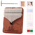 thumbnail image 1 of Piano de pulgar de 21 teclas instrumento Musical Mbira de madera maciza Piano de dedo portátil de África para niños principiantes y adultos Barbie Nuevos Originales, 1 of 9