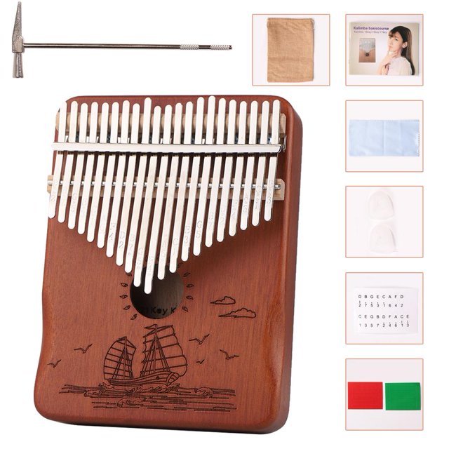 Piano de pulgar de 21 teclas instrumento Musical Mbira de madera maciza Piano de dedo portátil de África para niños principiantes y adultos Barbie Nuevos Originales