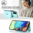 thumbnail image 6 of REQO Phone Case for Samsung Galaxy A51 5G/A 51 5G UW Verizon Wallet Cover with RFID Blocking Credit Card Holder Wrist Crossbody Strap Lanyard Stand Leather Cell Accessories 51A G5 S51 Women Teal, 6 of 6