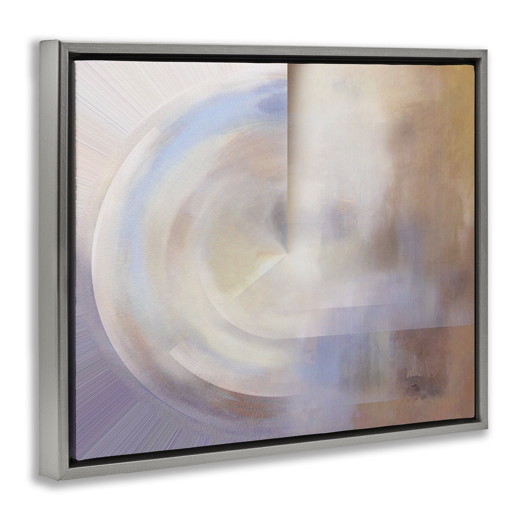 Stupell Industries Ghosts of New York Abstract Abstract Painting Gray Floater Framed Canvas Art Print Wall Art, 21 x 17