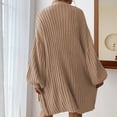 thumbnail image 3 of Suéter de Mujer Gibobby Cárdigan extragrande de otoño-invierno cálido y acogedor talla grande Caqui XL, 3 of 5