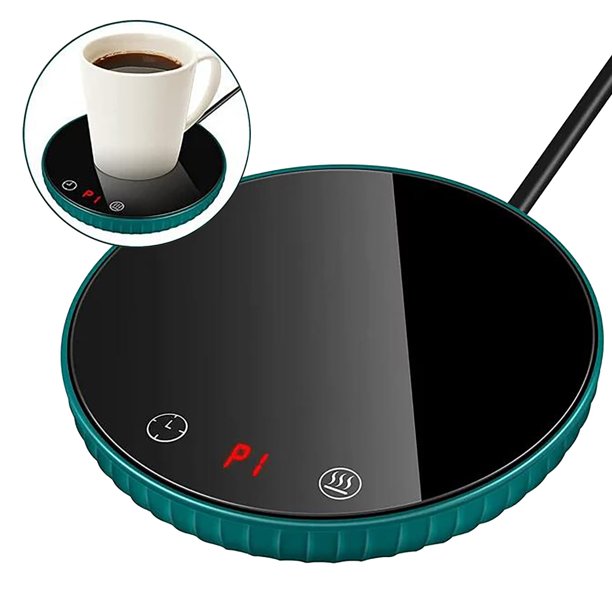 Calentador de tazas inteligente Accaprate para escritorio, con apagado automático y temporizador, calentador de bebidas eléctrico con 2 configuraciones de temperatura, placa calefactora inalámbrica