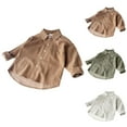 thumbnail image 5 of XIMIN Toddler Boys Woven Cotton Button Up Dress Shirt Kids Long Sleeve Linen Design Shirt Solid Color T-Shirt Soft Trendy Blouses Simple Tops Tees, 5 of 5