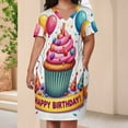 thumbnail image 4 of Cupcake, Balloons, Happy Birthday Loose Pocket Dress Dresses Summer Summer Dresses for Women, 4 of 9