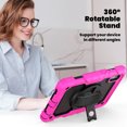 thumbnail image 4 of Case for Lenovo Tab M9 9.0 Inch 2023 Released TB-310FU with Screen Protector, 360 Degree Rotating Kickstand Hand Strap Heavy Duty Shockproof Cover with Shoulder Strap, Rose, 4 of 7