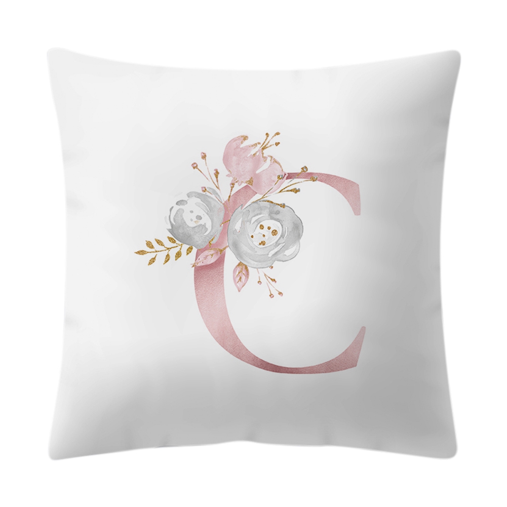 LYUMO English Alphabet Letter Pillow Case Waist Throw Cushion Cover