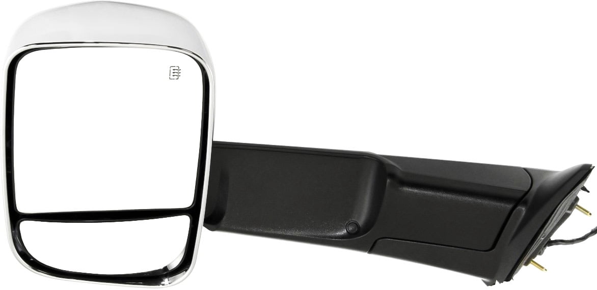 Towing Mirror Compatible With 2011-2012 Ram 1500 2010 Dodge 3500 Left Driver Side Heated w/ Blind Spot Corner Glass In-housing Signal Light Chrome Kool-Vue