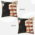 thumbnail image 3 of Fotbe Wood Grain Bald Eagle Pattern Velvet Decorative Throw Pillow Covers with Elegant Piping, Soft Plush Cushion Cover for Sofa, Bed, Car, Office-20"x20", 3 of 8