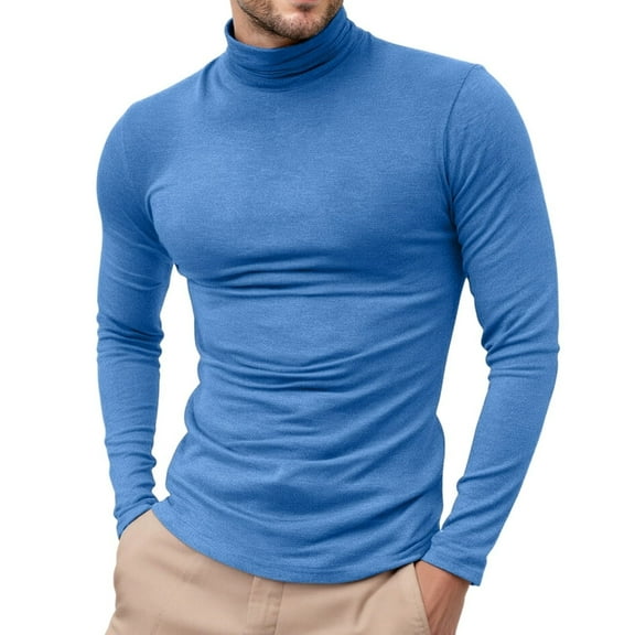 Mock Turtleneck for Men Sports Long Sleeve Fit Basic Men's Undershirts Casual Lightweight Thermal Pullover Tops