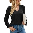 thumbnail image 1 of Camisas de encaje para mujer, blusa de encaje para mujer, camisa de encaje de poliéster con cuello en V para mujer, blusa de encaje de manga larga para mujer, diseño de última generación, 1 of 5