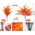 thumbnail image 2 of 8 Bundles Artificial Outdoor Flowers Ferns Plants for Outdoors Faux Plastic Flowers Greenery Shrubs Plants Indoor Outside Hanging Planter Kitchen Home Wedding Office Garden Decor(Purple), 2 of 5