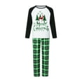 thumbnail image 2 of Christmas Family Pajamas Matching Set Christmas Tree Print Long Sleeve Tops and Green Plaid Pants Sleepwear, 2 of 10