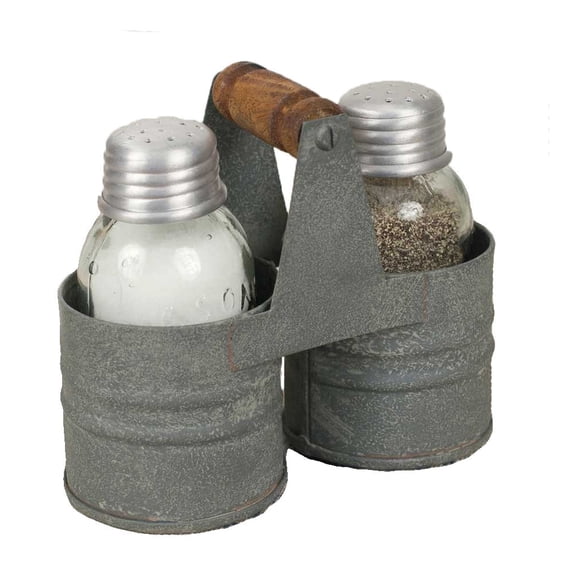 Rustic Salt and Pepper Mason Jar Double Can Caddy