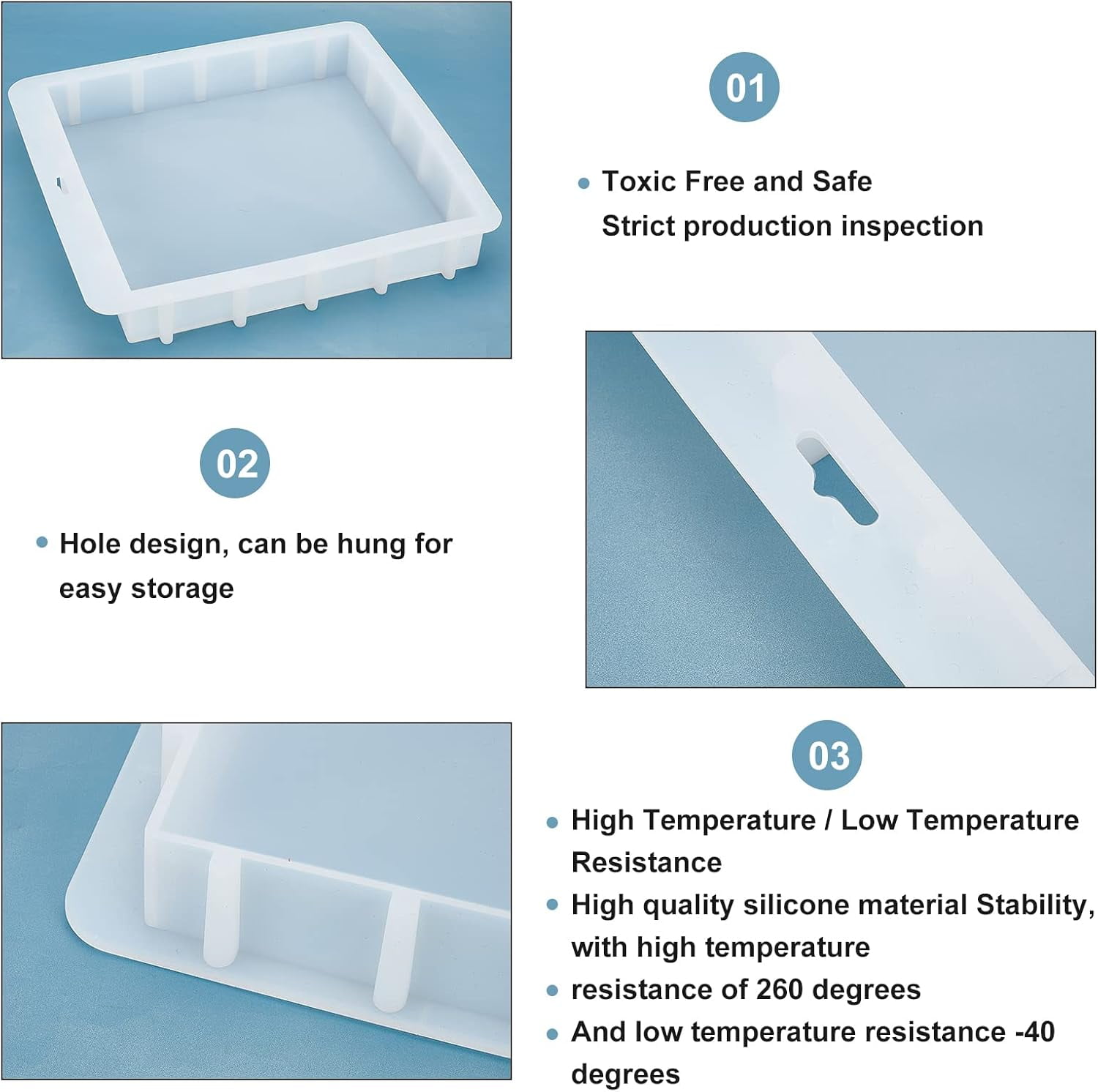 Large Square Mold 3000ml Cube Silicone Mold Swirling Making Tool Resin Casting Molds for Flowers Bouquet Preservation Resin Epoxy Making Candle Wax Homemade Soap 101oz 11.6x10x1.9inch