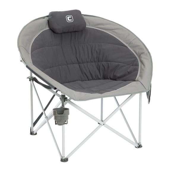 CORE Oversized Padded Round Camping & Tailgate Chair, Dark Gray