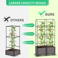 thumbnail image 3 of Slsy Cajón de Huerto Elevado con Ruedas, Jardinera con Enrejado para Plantas Trepadoras, Tomates y Verduras, Uso Interior y Exterior, 3 of 9