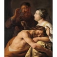 thumbnail image 2 of Jan Lievens 12x14 Black Ornate Wood Framed Double Matted Museum Art Print Titled: Samson and Delilah (1630 - 1635), 2 of 5