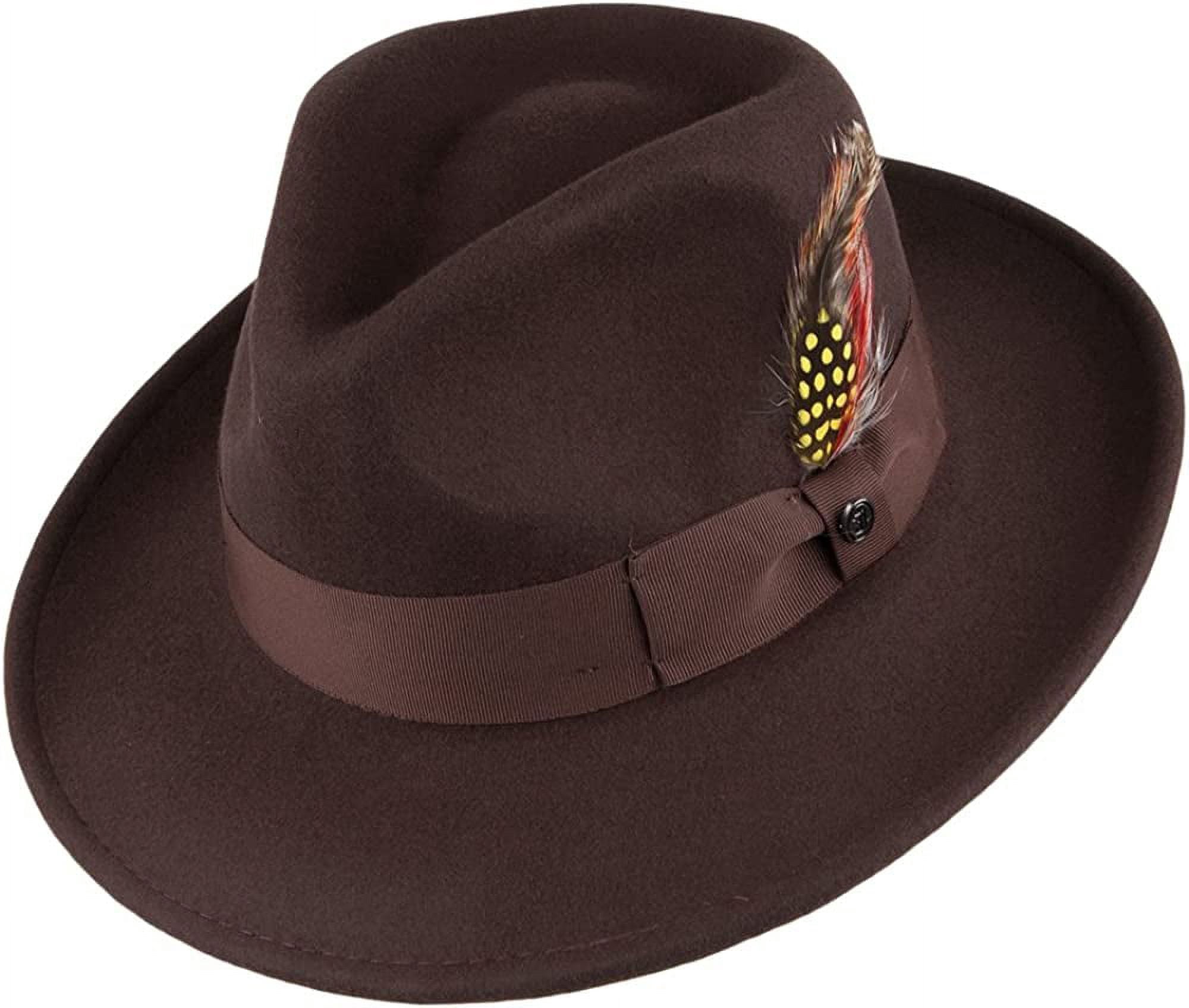 Ford Crushable Wool Felt Fedora Hat - XXL - Brown