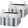 thumbnail image 1 of 17.3Inches Thickened Large Storage 17.3x13x12 Inches MultiFunctional Storage Bin for ToysBooksTowels etc. (Sailboat 2pcs), 1 of 5