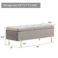 thumbnail image 5 of Apeaka Storage Ottoman Bench, End of Bed Storage Bench with Gold Base & Diamond Tufted Design for Living Room, Mid-Century Modern Upholstered Bench with Seating for Entryway, 5 of 5