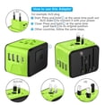 thumbnail image 5 of European Travel Plug Adapter Universal Travel Adapter - 3 USB + 1 Type C in One Travel Charger with UK/US/AUS/EU Plugs and Socket, International Power Adapter Wall Charger,Green, 5 of 8