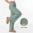 thumbnail image 6 of Juslio Womens Linen Pants High Waist Side Opening Plus Size Elastic Waist Linen,with Pockets Straight Leg Pants 3XL, 6 of 9