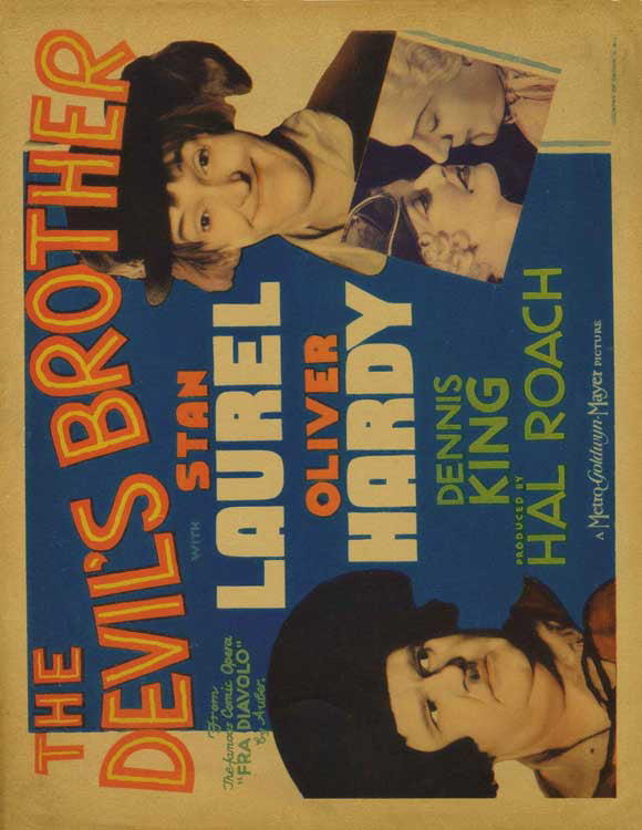 THE DEVIL'S BROTHER Movie POSTER 27x40 B Stan Laurel Oliver Hardy Dennis King 