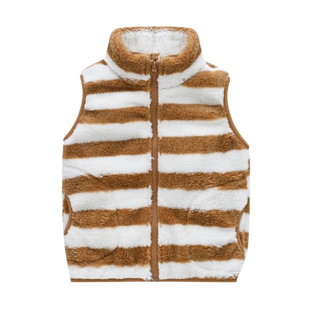 Gibobby Abrigos de invierno para bebés y niñasChaqueta de forro polar sólido para niños y niñas, abrigo con cremallera, prendas de vestir cálidas para ot(Caqui, 3-4 Años)
