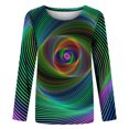 thumbnail image 4 of Women Long Sleeve Tops Classic Novelty Gradient Printed Clearance Blouse, 4 of 6