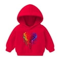 thumbnail image 2 of Riecok Toddler Baby Boys Girls Cotton Hoodie Sweatshirt Long Sleeve With Pockets Crewneck Fashion Hoodie Oversized Love Pattern Kids Warm Winter Hoodies Pullover Hooded Sweatshirt Red 1 T, 2 of 3