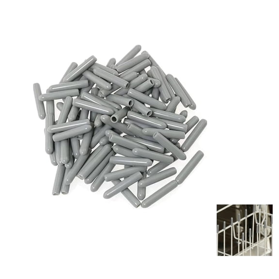 100 Pack Dishwasher Rack Tine Caps, 0.13" × 1.18" Prong End Covers for Repair