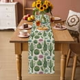 thumbnail image 2 of Cactus Summer Table Runner 70 Inches, Watercolor Tropical Botanical Linen Texture Bed Runner Dresser Scarves Tabletop for Indoor Outdoor Parties/Ceremony/Banquet, 13" x 70", 2 of 9