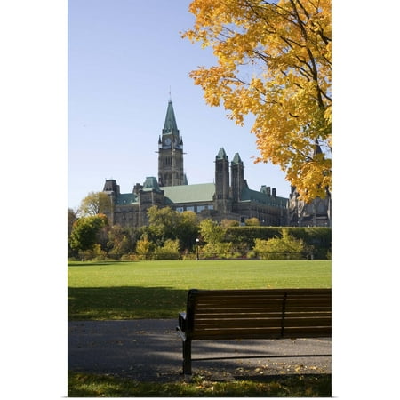 Great Big Canvas Park Bench And Trees Near Parliment Building