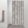 thumbnail image 3 of Small Stall Narrow Shower Curtain 36"W x 72"L – Tropical Bohemian Leaves, Mid-Century Abstract Boho Botanical Bathroom Decor, Vintage Floral Palm Leaf Pattern, Rustic Tribal Folk Style, 3 of 5