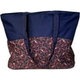 thumbnail image 4 of Custom Personalized Fashion Print Zipper Top Tote Bag Navy Burgundy Cats - Embroidered Name, 4 of 4