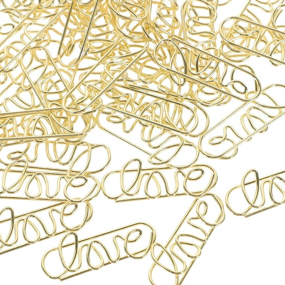 50 Pcs Small Paper Clip Ornaments Creative Shaped Clips Large Office Golden