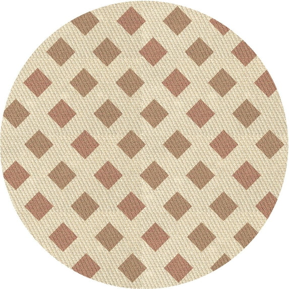 Ahgly Company Machine Washable Indoor Round Transitional Peru Brown Area Rugs, 7' Round