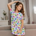 thumbnail image 3 of Fuzoiu Bear And Polka Dot Print Women Nightgowns, Soft Comfy Lightweight Short Sleeves Sleepwear,Crew Neck Loungewear, 3 of 6