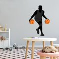 thumbnail image 1 of Sports Wall Decals for Boys Bedroom - Two Ball Dribbling Drills Silhouette Player DIY & Creativity Boy Girl Bedroom Wall Sticker - Size: 21 In x 30 In, 1 of 5
