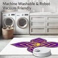 thumbnail image 5 of ODIKA 2'x3' Machine Washable Non-Slip Area Rug, Inspired Interlocking with Crest Detail High Traffic Rug, Purple, 672029, 5 of 5