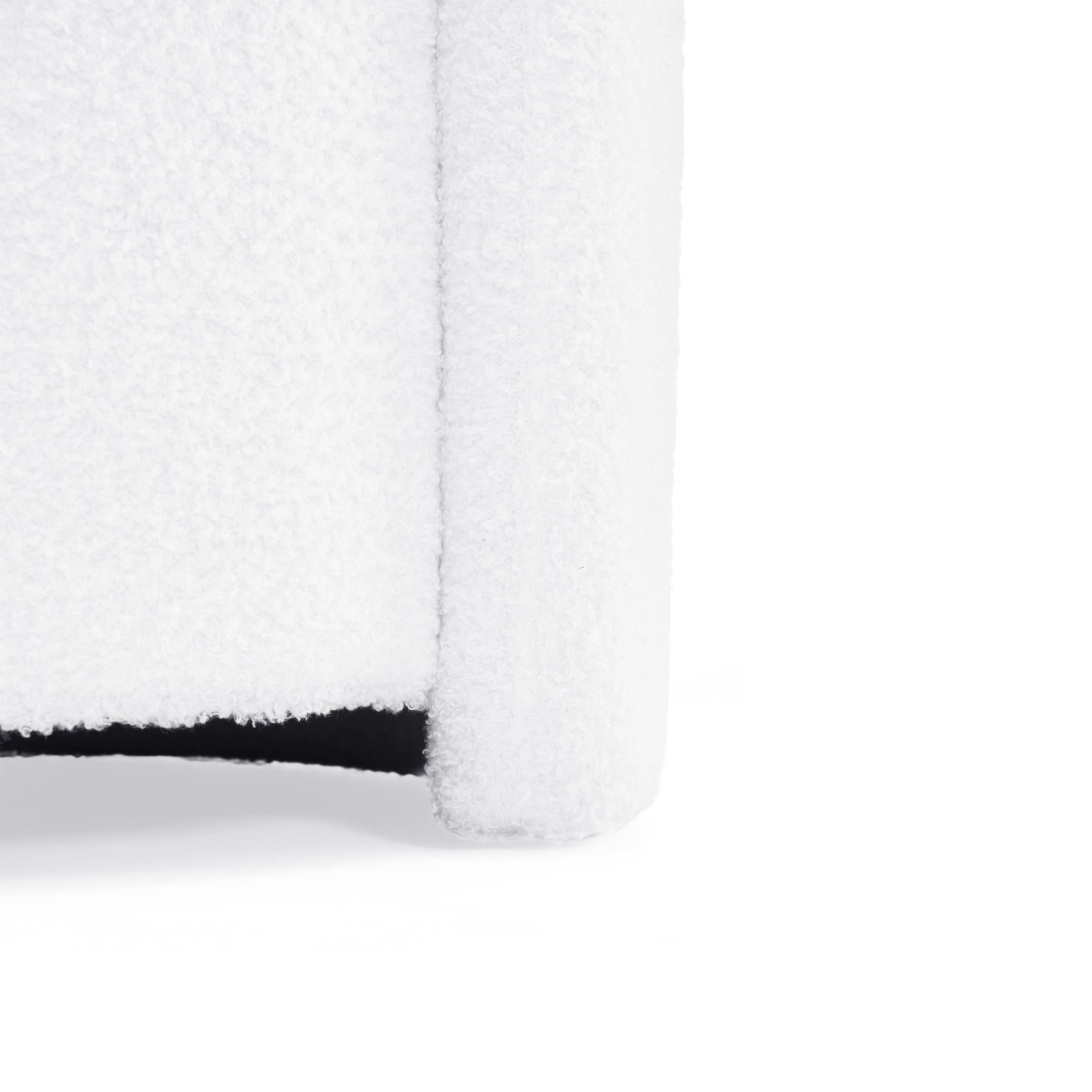 Lamb Fleece Storage Ottoman with Lid, Plush Seating & Storage, White