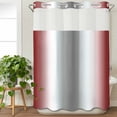 thumbnail image 3 of Red Grey No Hook Shower Curtain Waterproof, Bathroom Curtains with Snap in Liners and See Through Top Window, Gray Farmhouse Modern Rustic Hotel Style Bathtub Curtains Shower 48"Wx72"L, 3 of 8