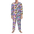 thumbnail image 3 of Honeii Sea animals Collage Pattern Mens Pajamas Set,2pcs Men's Lounge Long Sleeve Sleep Shirt and Pajama Bottoms Sleepwear Set,Mens Pjs Sets-XX-Large, 3 of 7