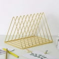 thumbnail image 5 of Jinsinto Gold Lai Li Metal Magazine Rack, Gold Magazine Rack, Triangle Desktop Bookshelf, Modern Record Rack, Office Magazine Rack, Cd, Magazine, 5 of 5